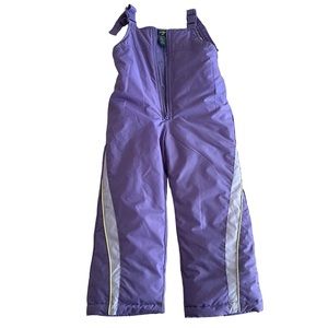 Girls Purple Snow Bib Suit Pants Jumper
